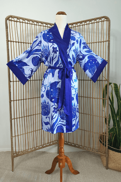 Blue Bird Short Robe